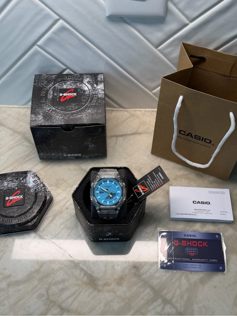 Casio G-Shock Clear, Blue Dial Resin Men's Watch